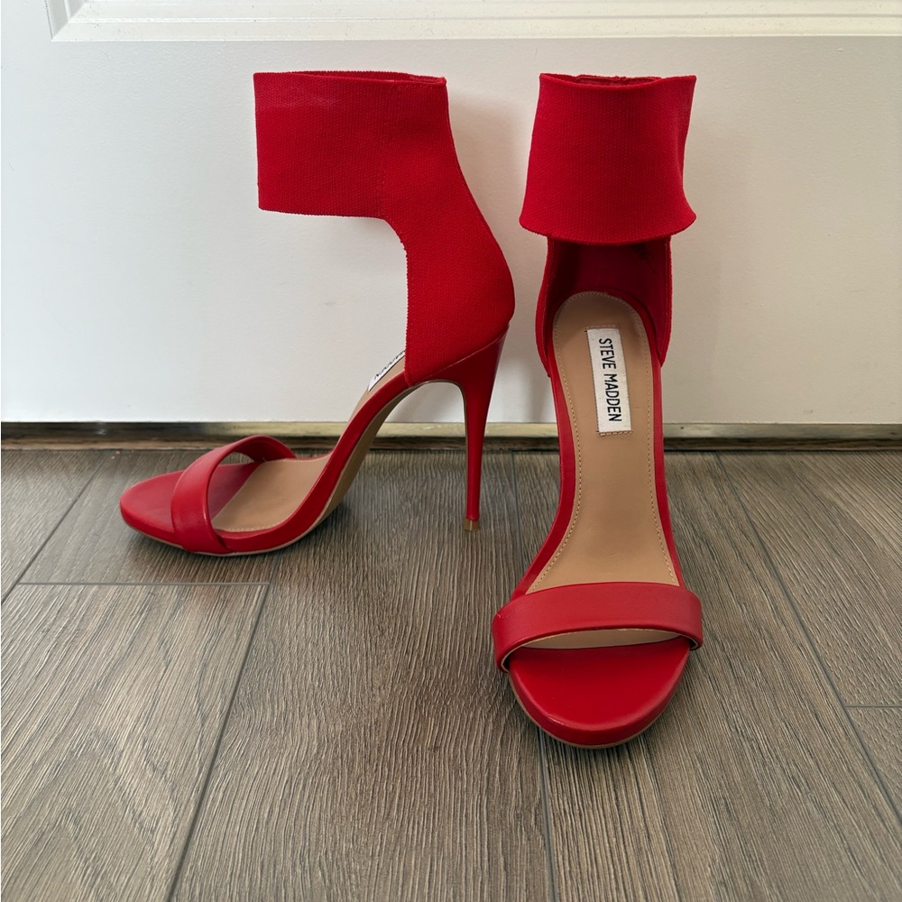 Steve Madden Red Marcey Heels - Size 7.5 - Worn once!